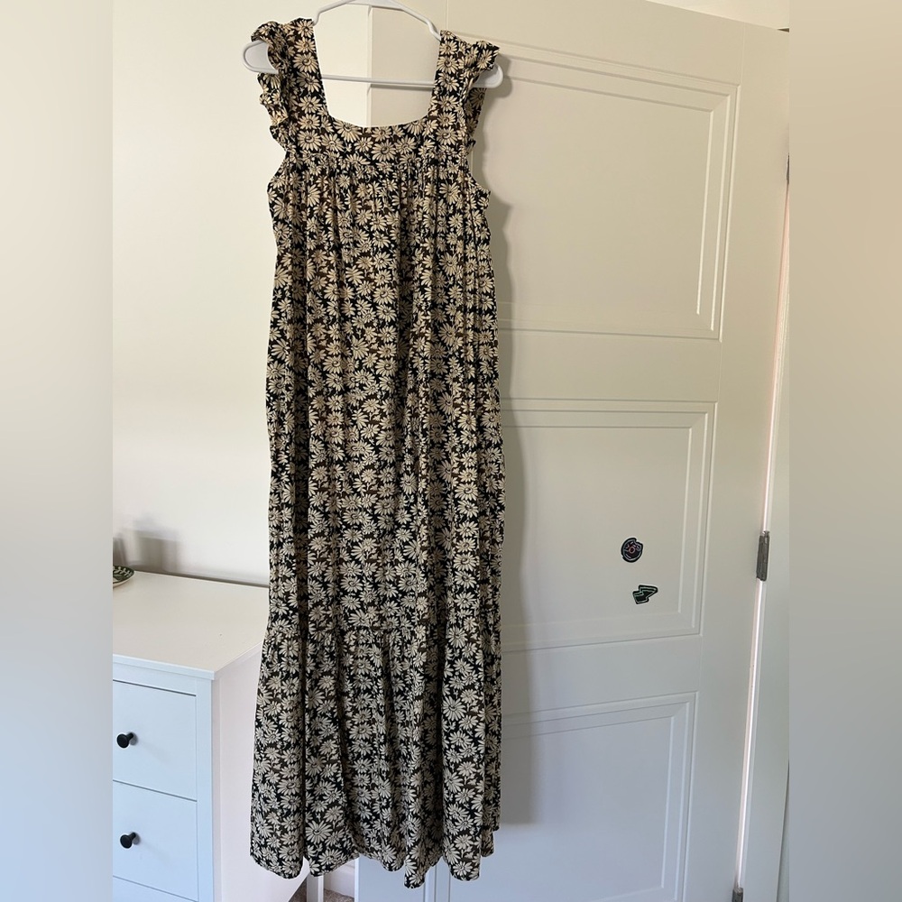 Christy Dawn Black and Cream Floral Maxi Dress